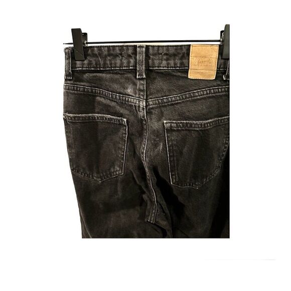 Zara Black Denim Straight Leg High Waisted Size 0 Jeans - Picture 4 of 4